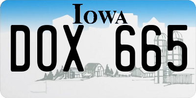 IA license plate DOX665