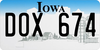 IA license plate DOX674