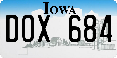 IA license plate DOX684
