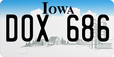IA license plate DOX686