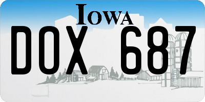 IA license plate DOX687