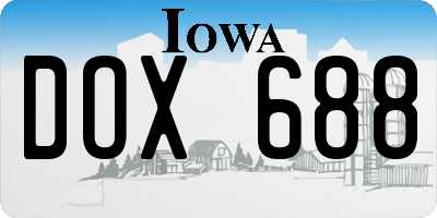 IA license plate DOX688