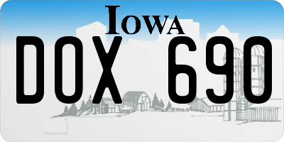 IA license plate DOX690