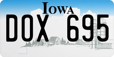 IA license plate DOX695