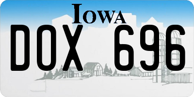 IA license plate DOX696