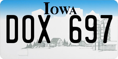 IA license plate DOX697