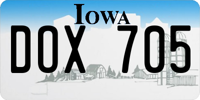IA license plate DOX705
