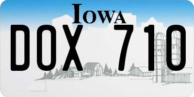 IA license plate DOX710