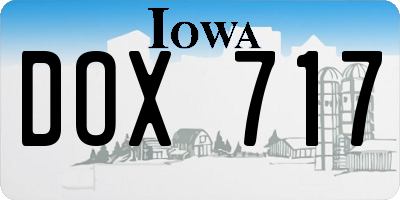 IA license plate DOX717
