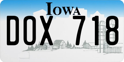 IA license plate DOX718