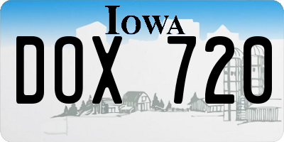 IA license plate DOX720