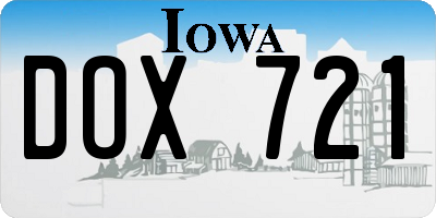 IA license plate DOX721