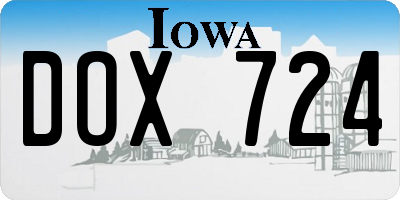 IA license plate DOX724