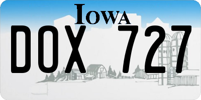 IA license plate DOX727