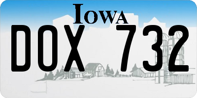 IA license plate DOX732