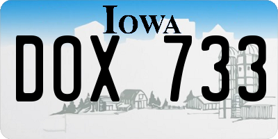 IA license plate DOX733