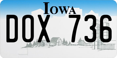 IA license plate DOX736