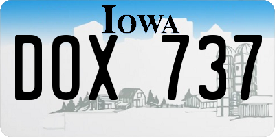 IA license plate DOX737
