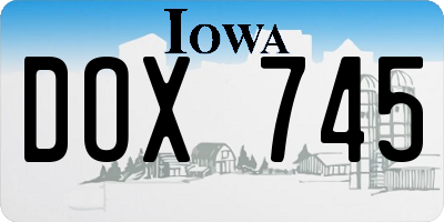 IA license plate DOX745