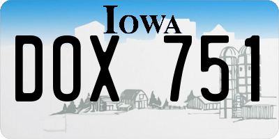 IA license plate DOX751