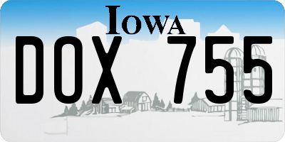 IA license plate DOX755