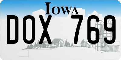 IA license plate DOX769