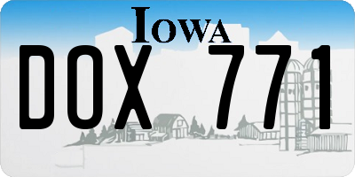 IA license plate DOX771