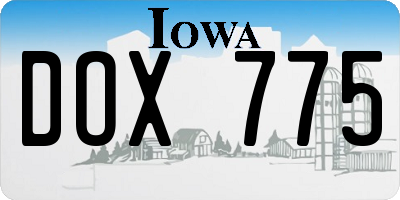 IA license plate DOX775