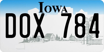 IA license plate DOX784