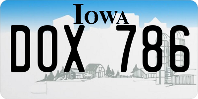IA license plate DOX786