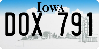 IA license plate DOX791