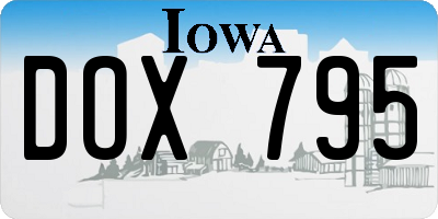 IA license plate DOX795