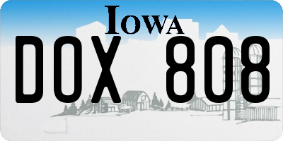 IA license plate DOX808