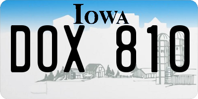 IA license plate DOX810
