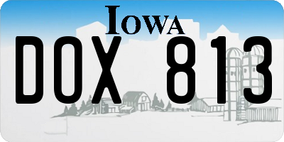 IA license plate DOX813