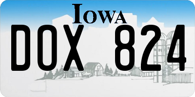 IA license plate DOX824