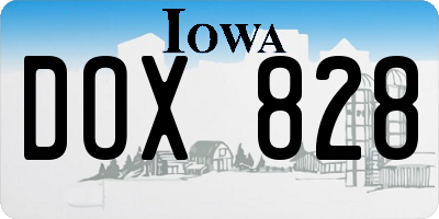 IA license plate DOX828