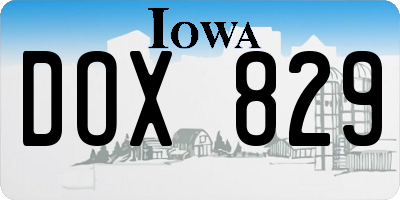 IA license plate DOX829