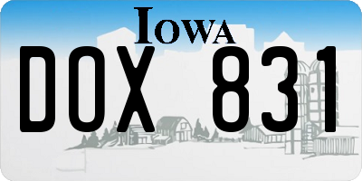 IA license plate DOX831