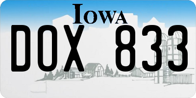 IA license plate DOX833