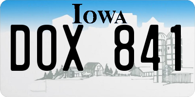 IA license plate DOX841