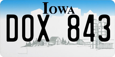 IA license plate DOX843