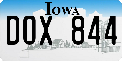 IA license plate DOX844