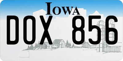 IA license plate DOX856