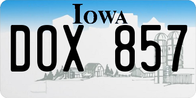 IA license plate DOX857