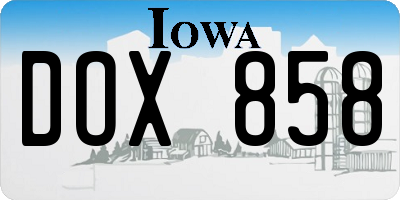 IA license plate DOX858