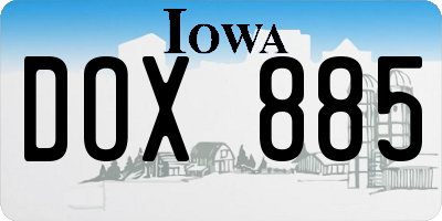 IA license plate DOX885