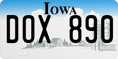 IA license plate DOX890