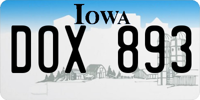 IA license plate DOX893