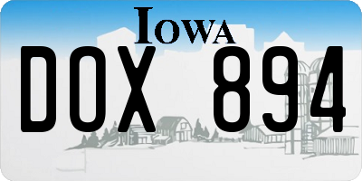 IA license plate DOX894